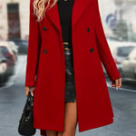 Double Breasted Women's Coat with Elegant Lapel: Timeless Style for Every Occasion 