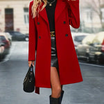 Double Breasted Women's Coat with Elegant Lapel: Timeless Style for Every Occasion 